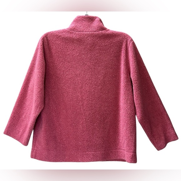 L.L.Bean Women’s Speckled Pink Fleece Button Down Jacket Warm Cozy Size M - Picture 5 of 13